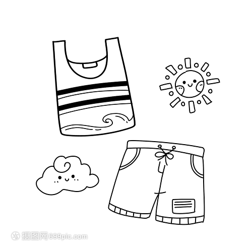 裤衩背心简笔画